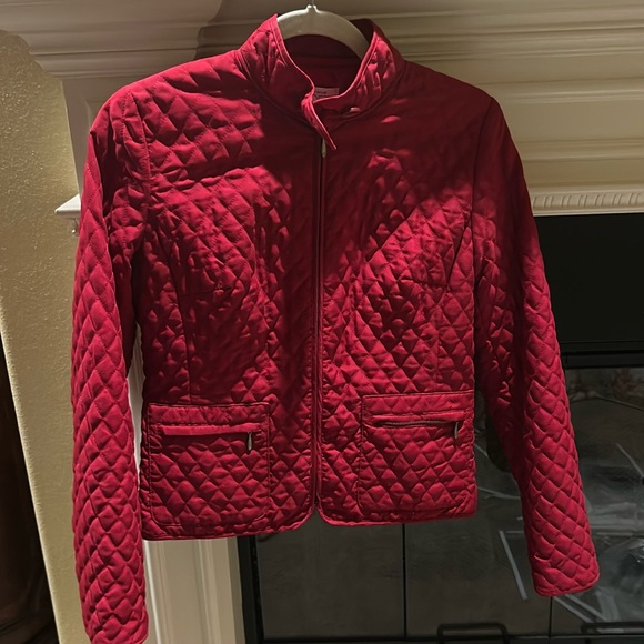 Ann Taylor loft red quilted jacket. Size 2 - Picture 1 of 3